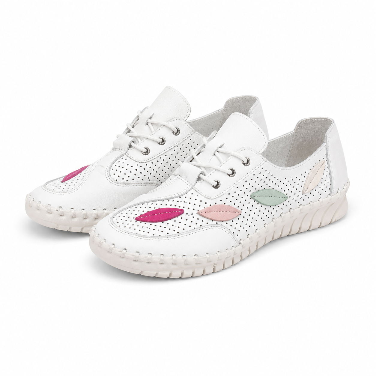 PANTOFI PERFORATI DAMA BIO FLEX ST-622 ALBI