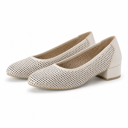 PANTOFI PERFORATI DAMA CAPRICE 22501-42 BEJ PERLAT