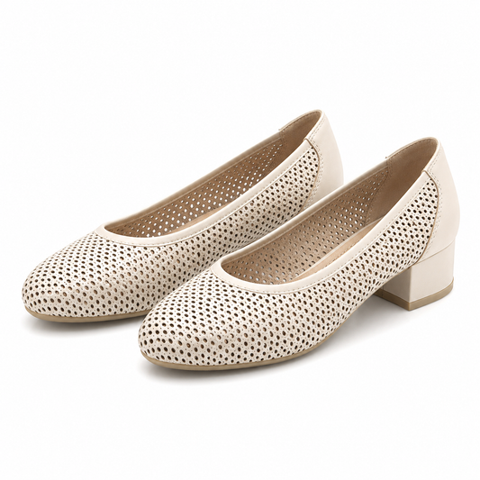PANTOFI PERFORATI DAMA CAPRICE 22501-44 BEJ CREM NAPPA