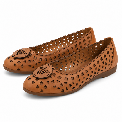 PANTOFI PERFORATI DAMA CASPIAN 103 CAMEL