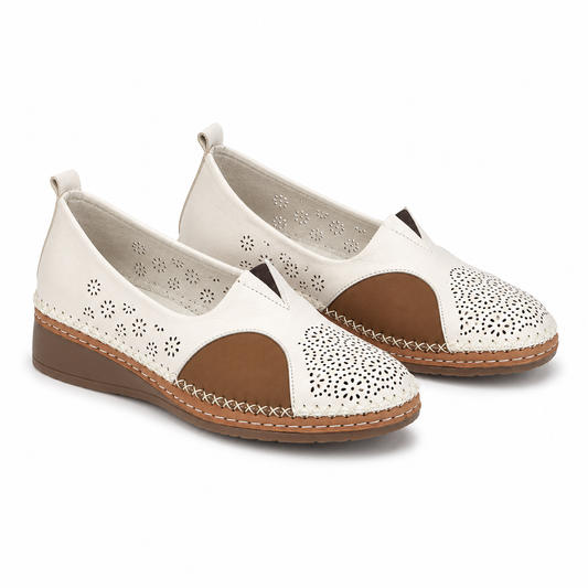 PANTOFI PERFORATI DAMA DOGATI 04139-1 BEJ + MARO STRETCH