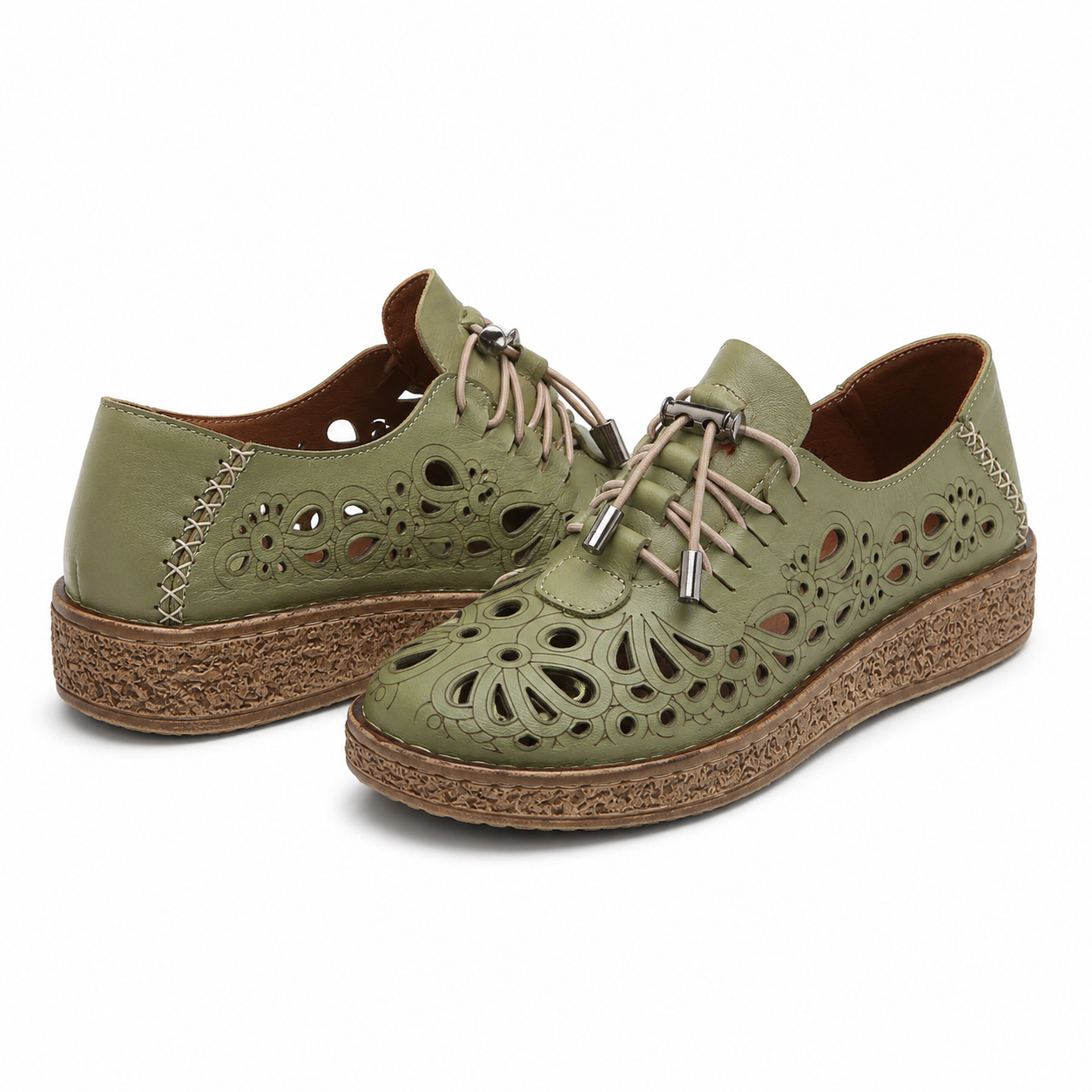 PANTOFI PERFORATI DAMA DOGATI 7154-1 OLIVE