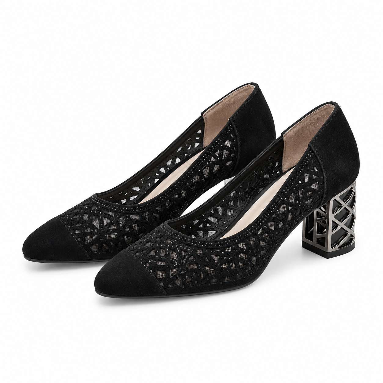 PANTOFI PERFORATI DAMA EPICA 40013B 01-Z NEGRI VELUR