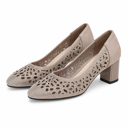PANTOFI PERFORATI DAMA EPICA 40023B 14-I ROZ NUDE VELUR
