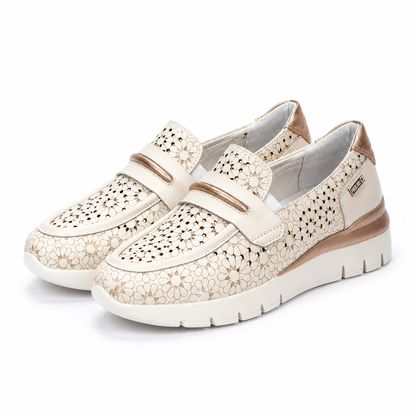 PANTOFI PERFORATI DAMA PIKOLINOS W4R-6518C1 BEJ NATA