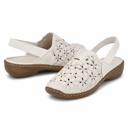 PANTOFI PERFORATI DAMA RIEKER 41356-80 ALBI