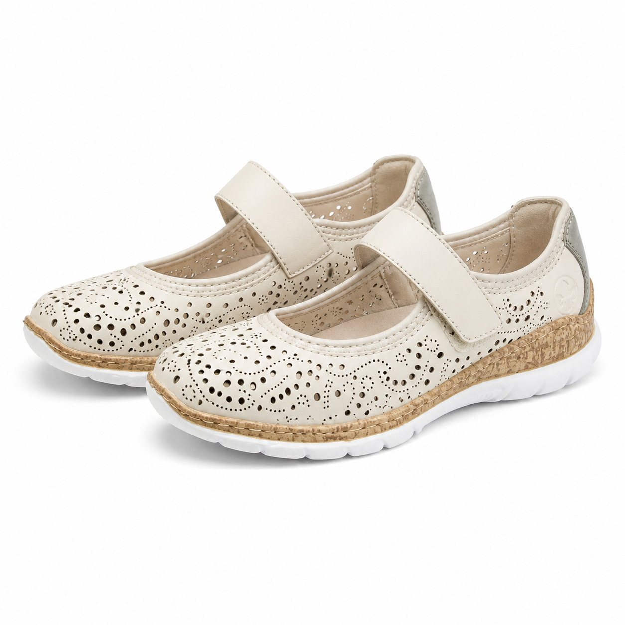 PANTOFI PERFORATI DAMA RIEKER N4299-60 BEJ