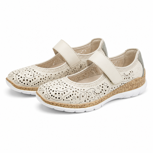 PANTOFI PERFORATI DAMA RIEKER N4299-60 BEJ