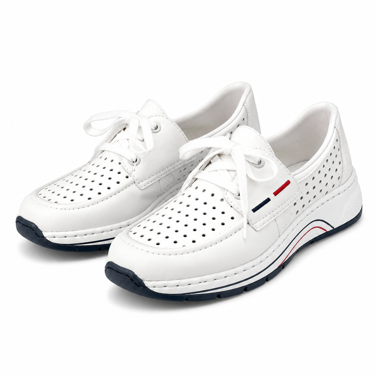 PANTOFI PERFORATI DAMA RIEKER N6557-80 ALBI