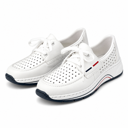 PANTOFI PERFORATI DAMA RIEKER N6557-80 ALBI