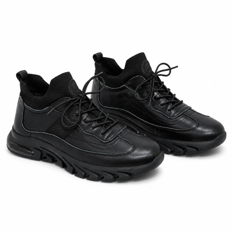Pantofi Sport Bărbați Franco Gerardo HJY21082 Negru – Piele Naturală