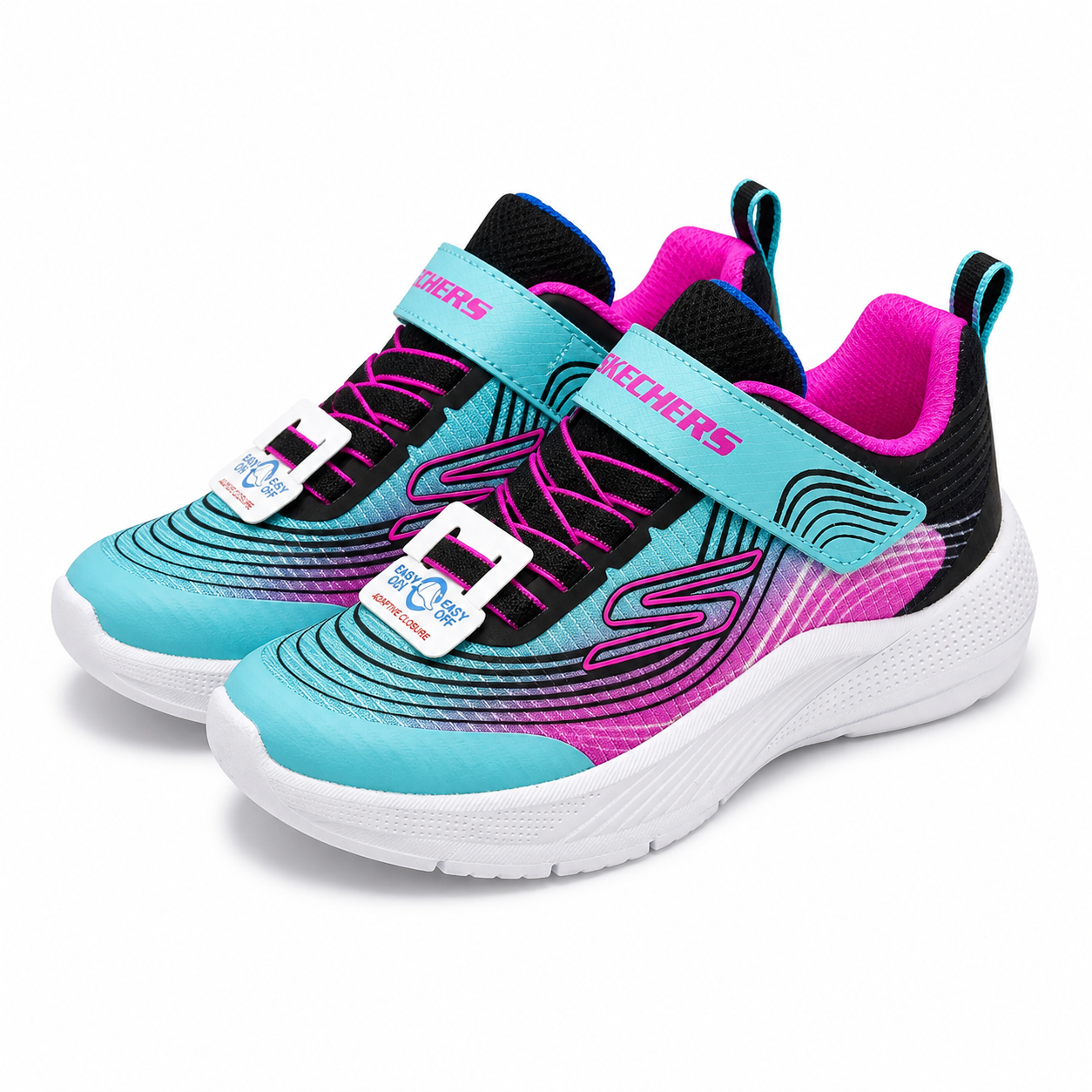 PANTOFI SPORT COPII SKECHERS 303575L AQPR AQUA/NEGRU/ROZ