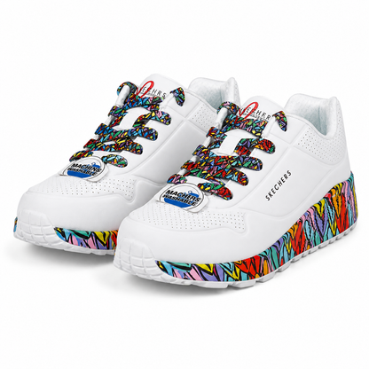 PANTOFI SPORT COPII SKECHERS 314088L WMLT ALB + MULTICOLOR