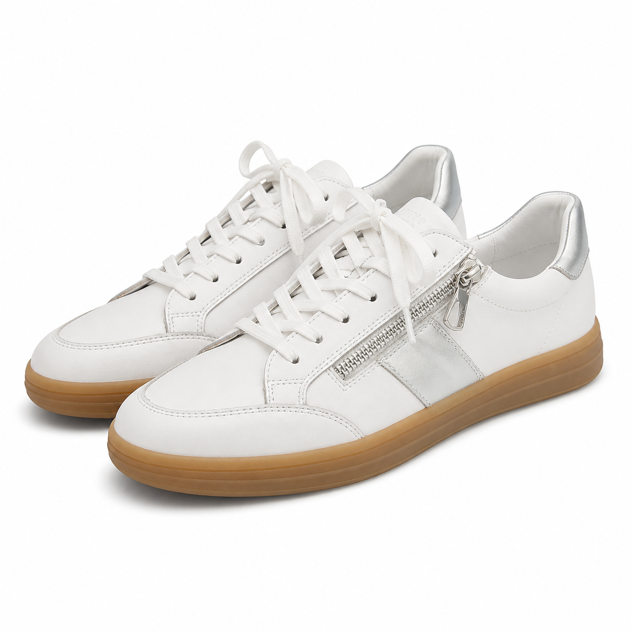 PANTOFI SPORT DAMA REMONTE D2C02-80 ALBI CU ARGINTIU