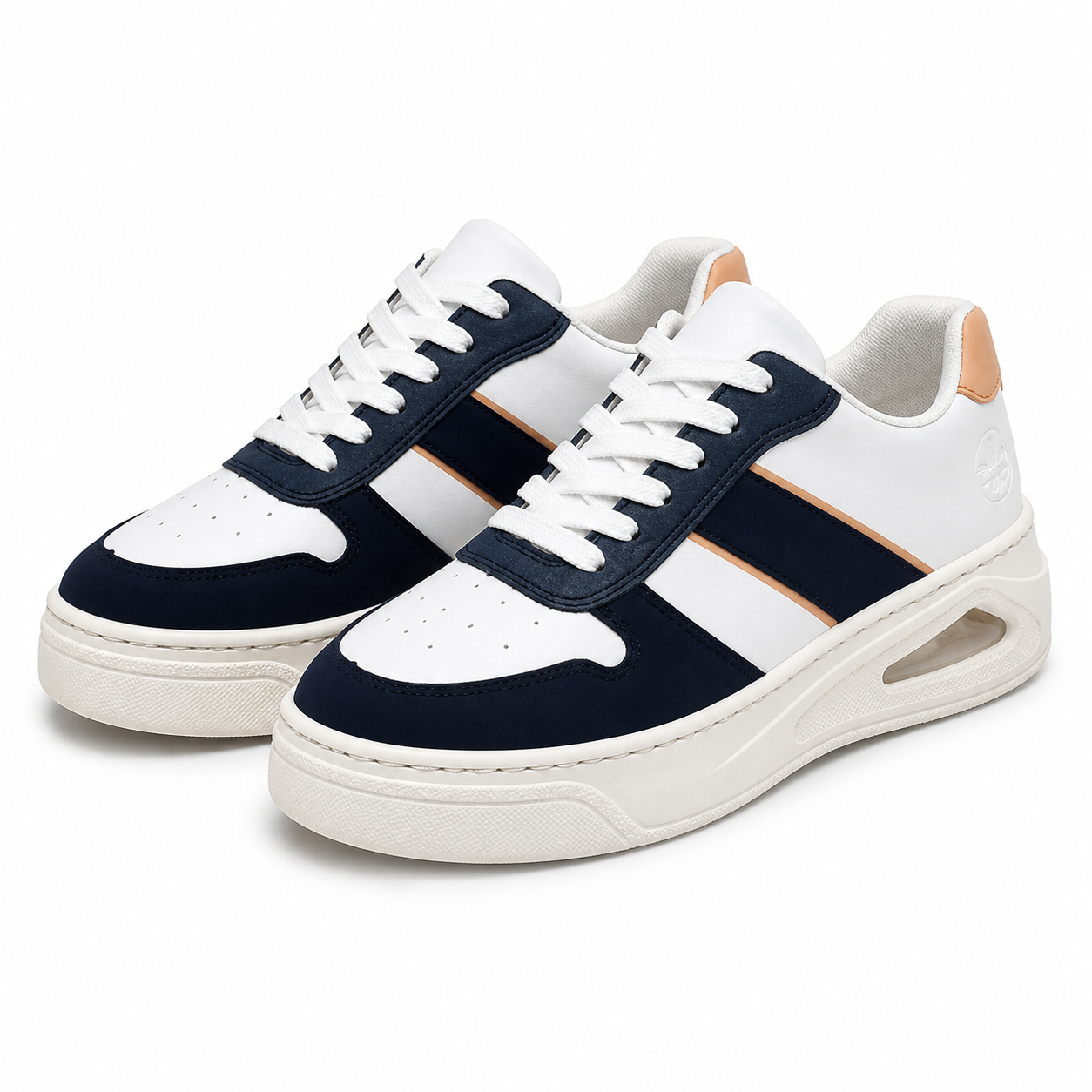 PANTOFI SPORT RIEKER N6410-80 ALBI CU BLEUMARIN