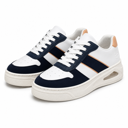 PANTOFI SPORT RIEKER N6410-80 ALBI CU BLEUMARIN