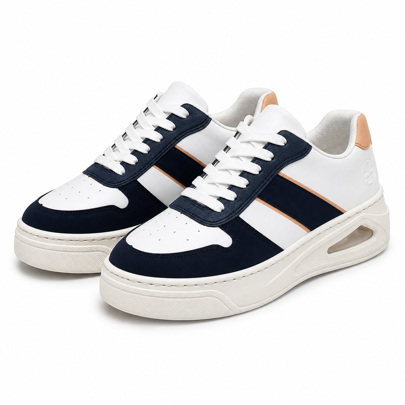 PANTOFI SPORT RIEKER N6410-80 ALBI CU BLEUMARIN