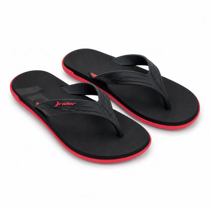 PAPUCI BARBATI RIDER R W THONG 12224-AU541 NEGRI CU ROSU