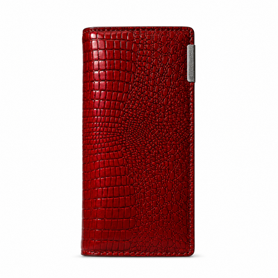 Portofel Damă Piele Lăcuită Bordo Crocodil cu Cutie | PRO 45-4-289