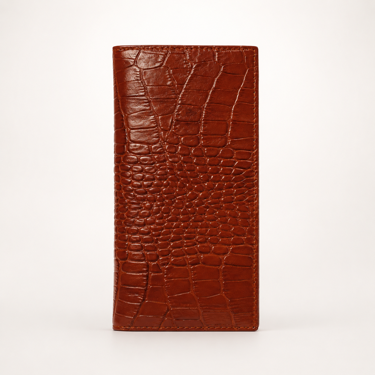 Portofel Damă Piele Maro Cognac Crocodil cu Cutie | PRO 1145-77