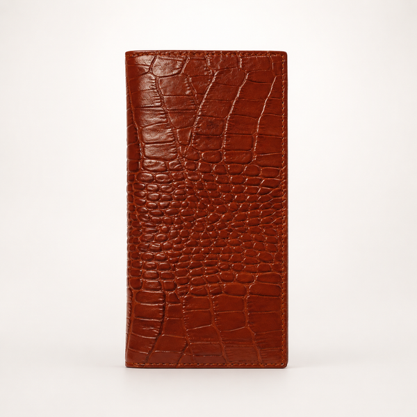 Portofel Damă Piele Maro Cognac Crocodil cu Cutie | PRO 1145-77 - imagine 2