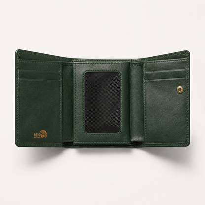 Portofel Damă Piele Verde Forest Compact | PRO 36-09-0400