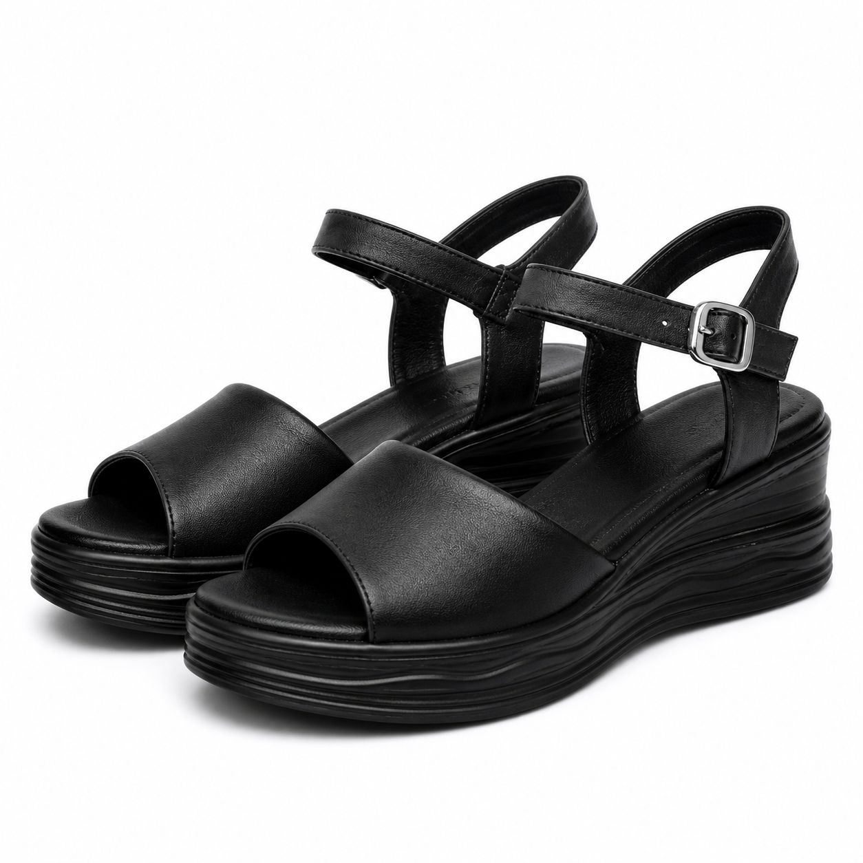 Sandale Casual Damă Formazione 8701-1 Negru - Piele Naturală