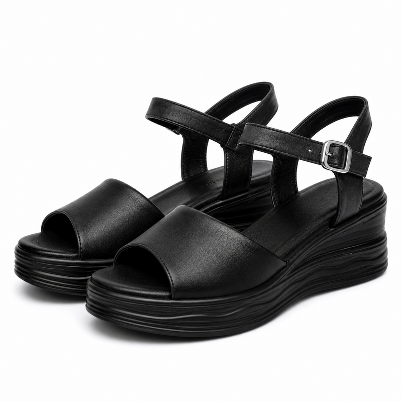 Sandale Casual Damă Formazione 8701-1 Negru - Piele Naturală - imagine 2