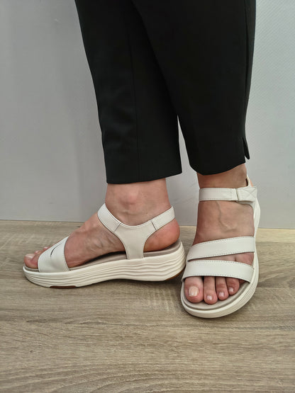 Sandale Casual Damă Formazione 032 Cream - Piele Naturală