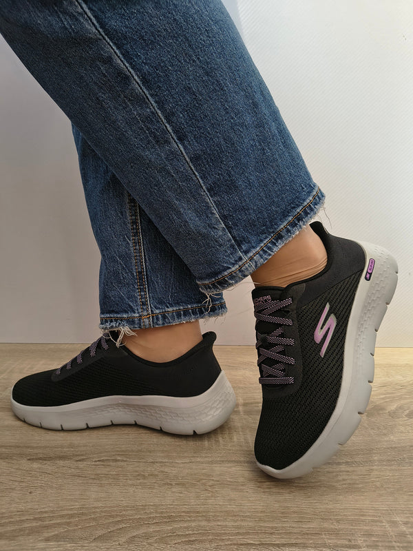 PANTOFI SPORT DAMA SKECHERS 125516 BLK NEGRU/LILA - imagine 2