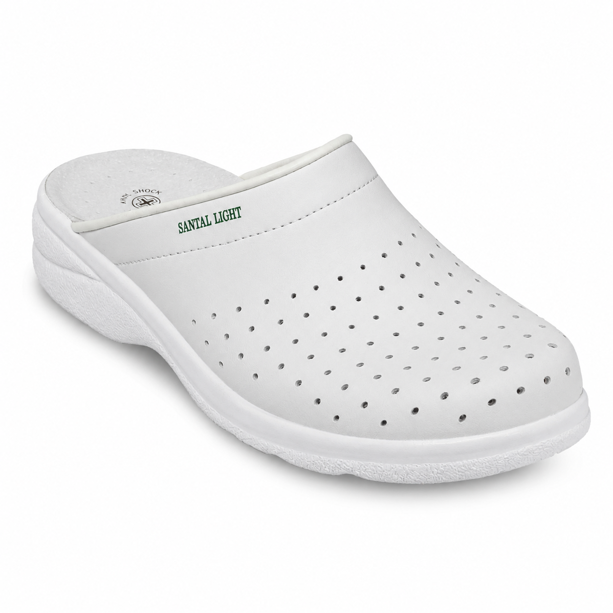 Saboți Bărbați Medicinali B1754 Alb – Piele Naturală