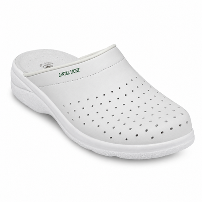 Saboți Bărbați Medicinali B1754 Alb – Piele Naturală