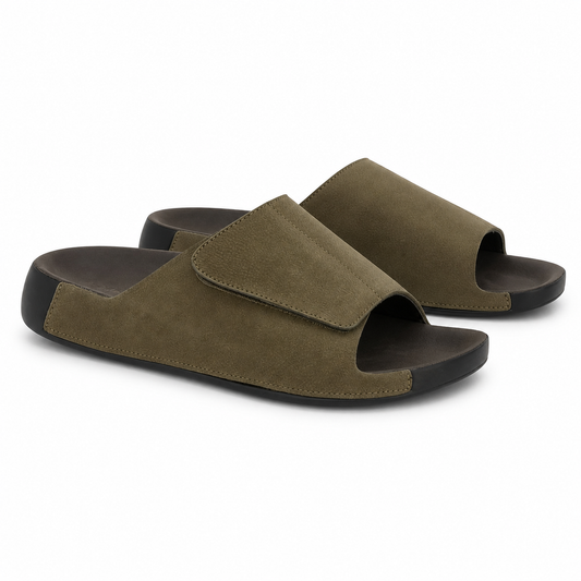 Saboti Bărbați Mels DY26105 Verde Kaki - Piele Naturală Nubuck