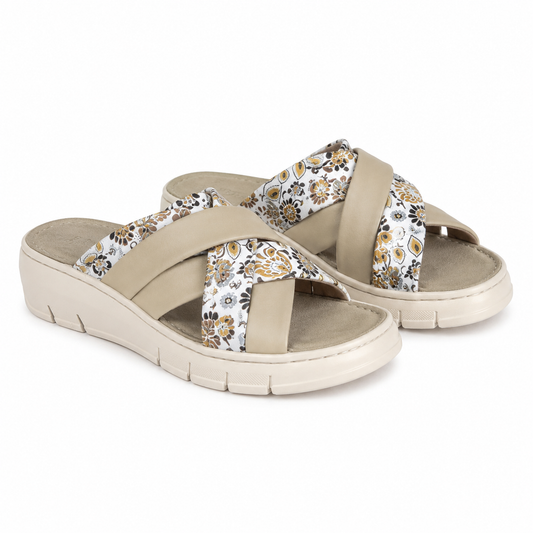 SABOTI CASUAL DAMA BIO FLEX FR-403 OLIVE CU FLORAL