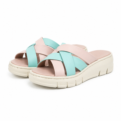 SABOTI CASUAL DAMA BIO FLEX FR-403 ROZ CU BLEU TURCOAZ