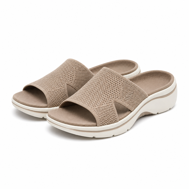 Saboti Casual Damă Skechers 140865 Tan Bej - Textil