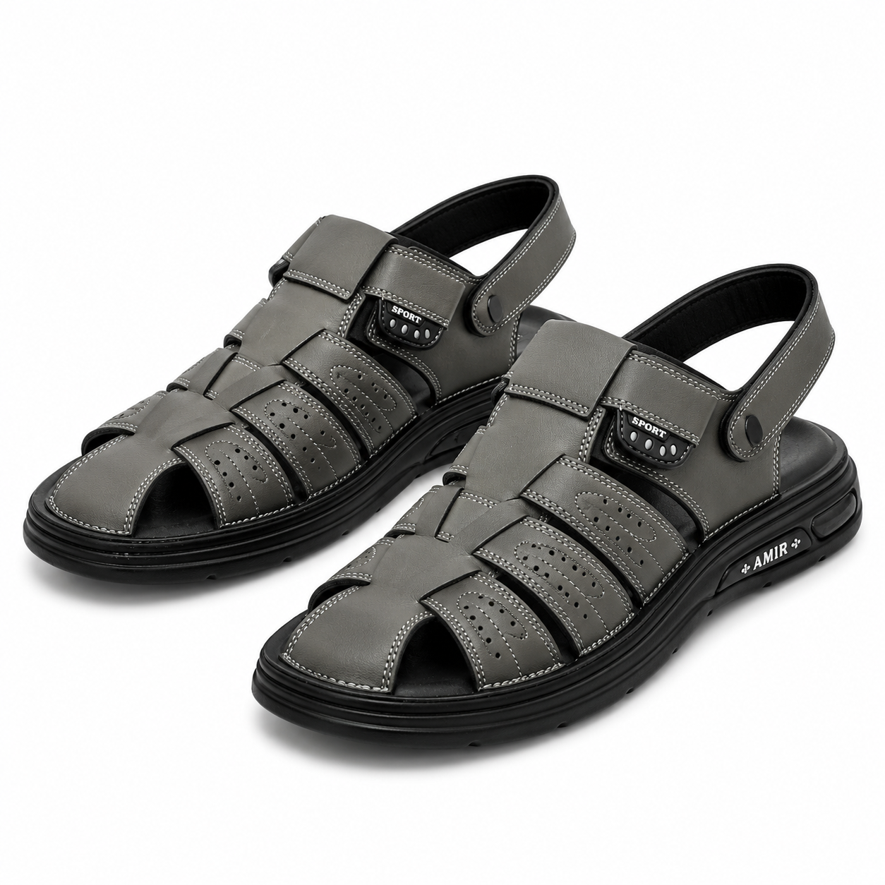 SANDALE BARBATI MELS J24 GRI