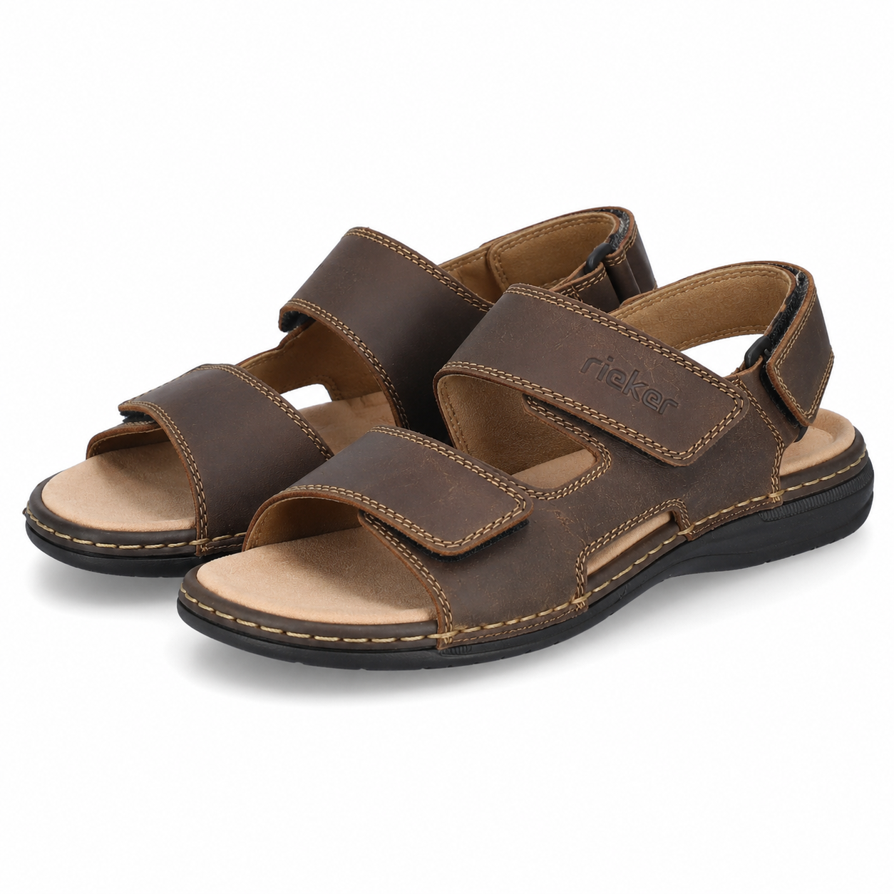 SANDALE CASUAL BARBATI RIEKER 25558-25 MARO