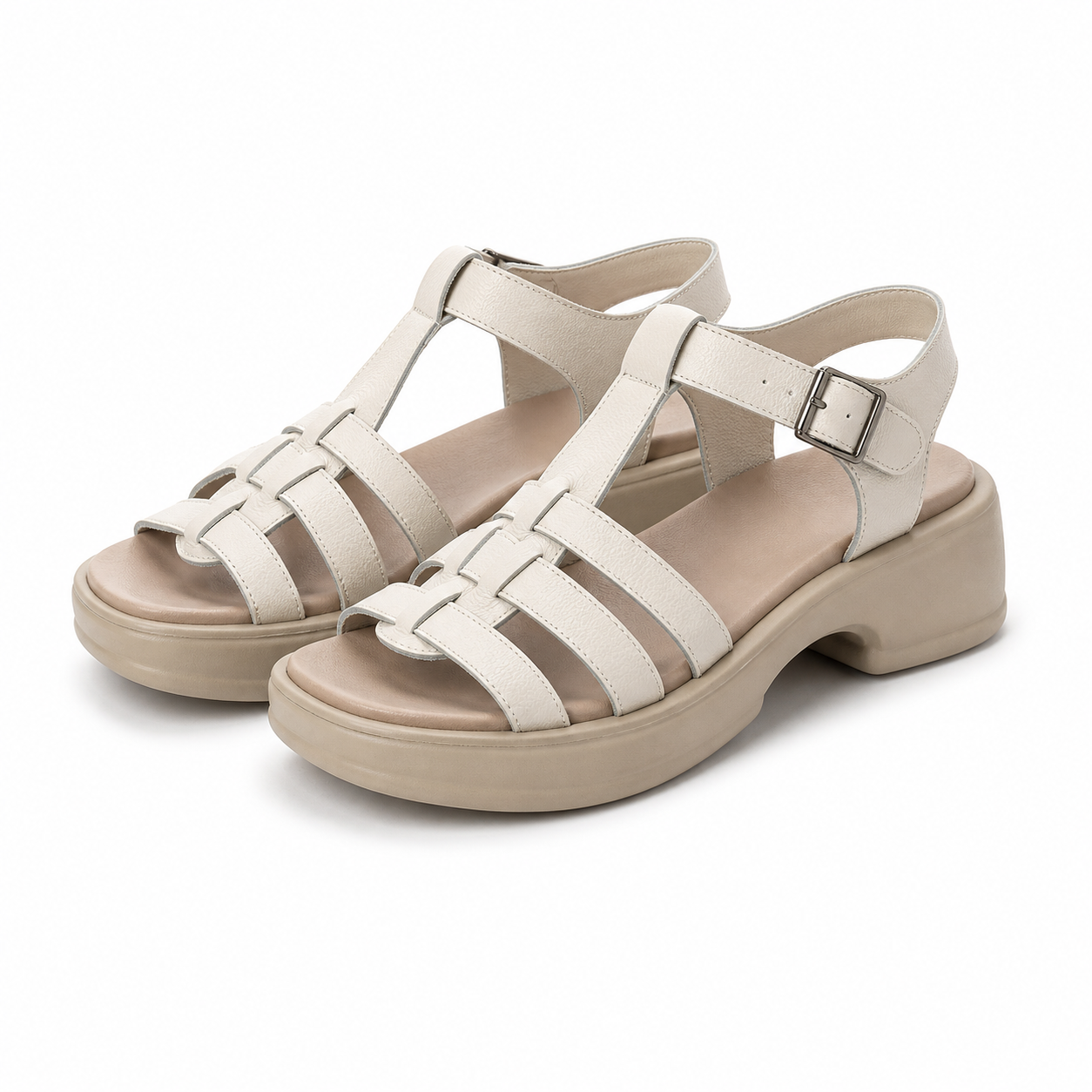 SANDALE CASUAL DAMA FORMAZIONE 246609 CREM