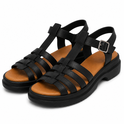Sandale Casual Damă Formazione 246609T Negru - Piele Naturală