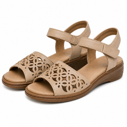Sandale Casual Damă Formazione 33177 Apricot - Piele Naturală