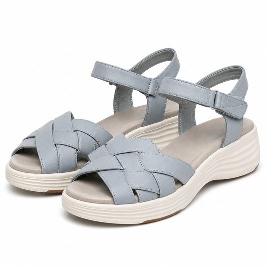 Sandale Casual Damă Formazione 3FR031 Gri - Piele Naturală