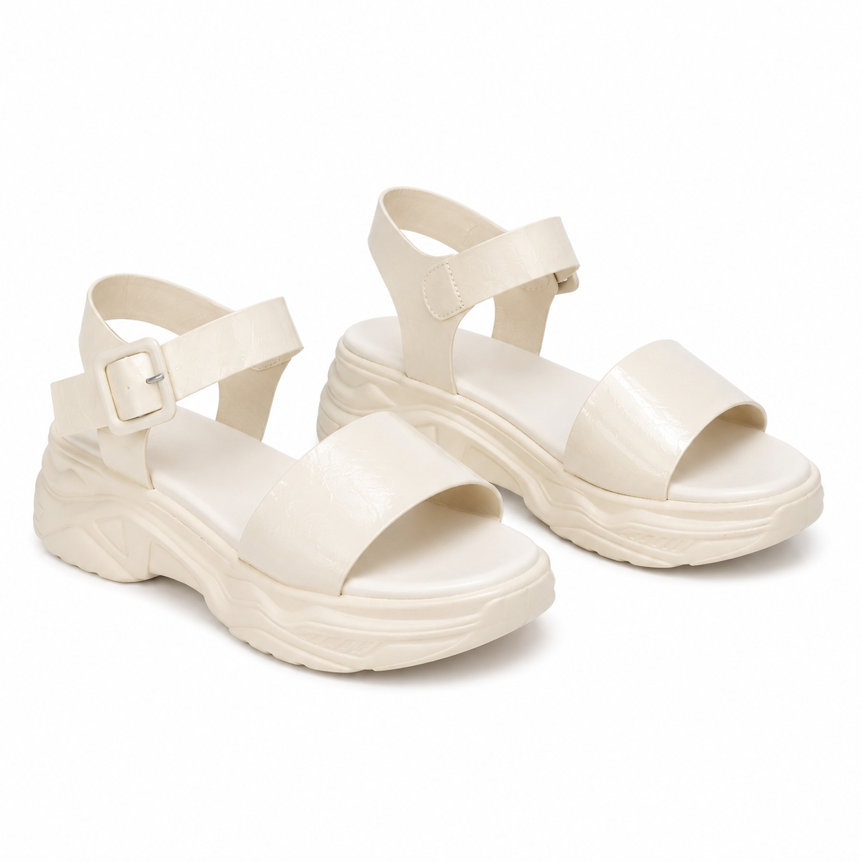 SANDALE CASUAL DAMA FORMAZIONE Q52390 CREM