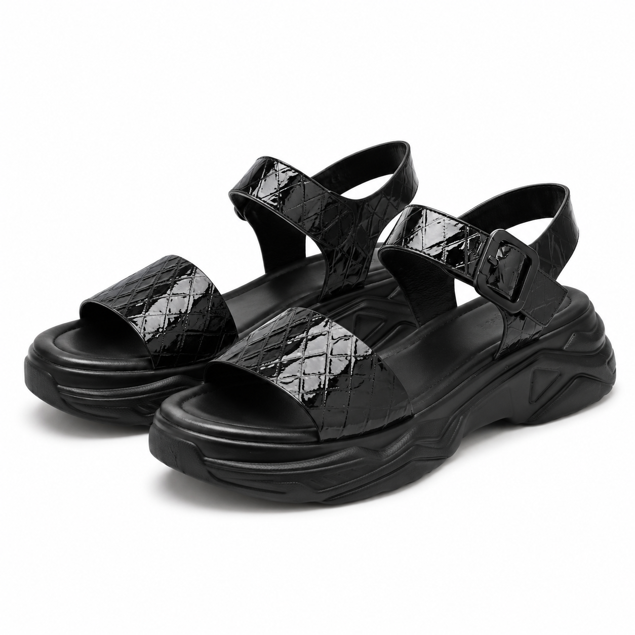 SANDALE CASUAL DAMA FORMAZIONE Q52390 NEGRE LAC