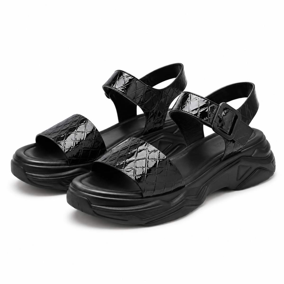 SANDALE CASUAL DAMA FORMAZIONE Q52390 NEGRE LAC