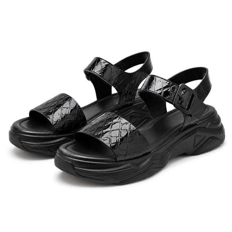 SANDALE CASUAL DAMA FORMAZIONE Q52390 NEGRE LAC