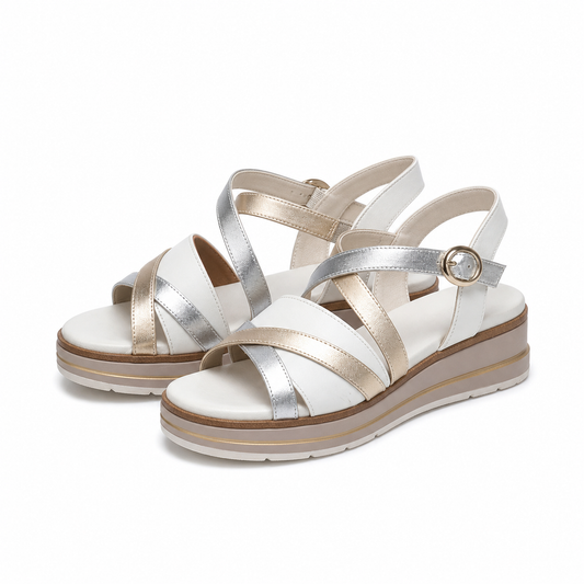 SANDALE CASUAL DAMA JANA 28267-44 ALBE + METALIC