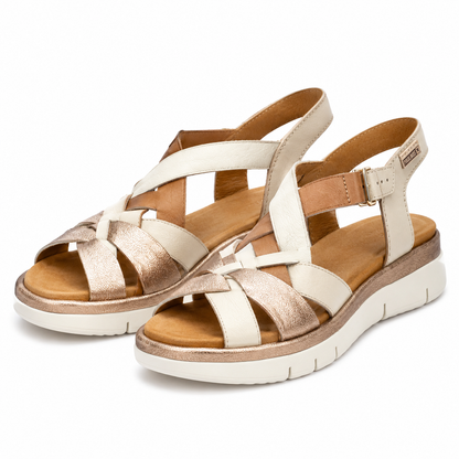 SANDALE CASUAL DAMA PIKOLINOS W4N-0650C1 BEJ + MARO MARFIL