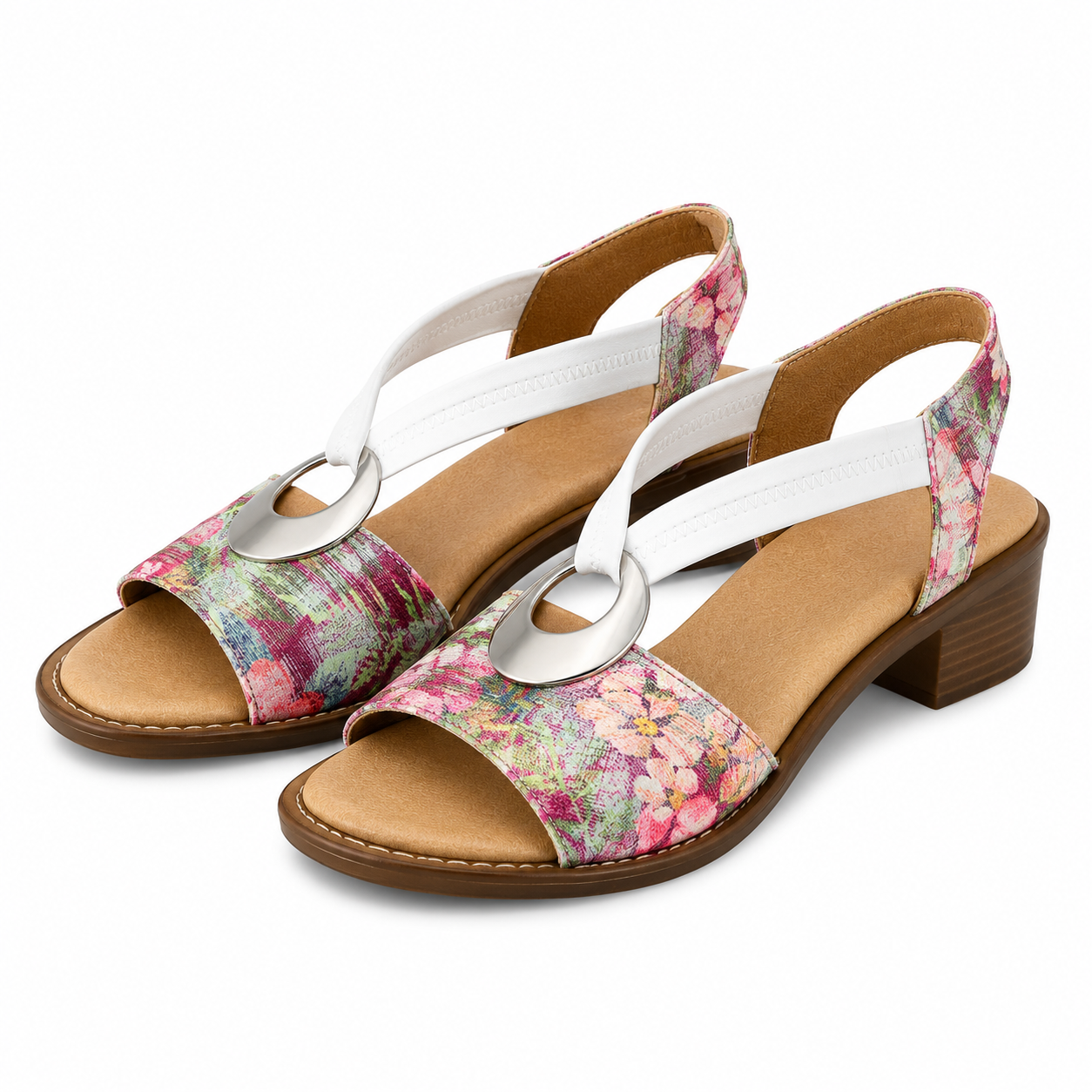 SANDALE CASUAL DAMA RIEKER 62662-90 FLORAL + ALB