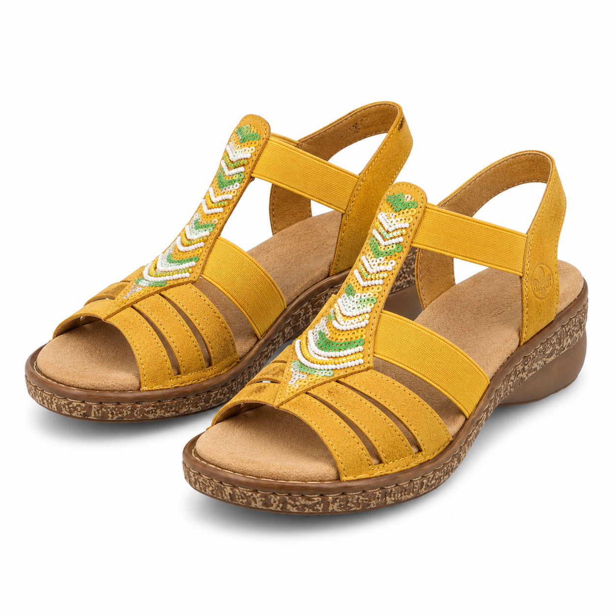 SANDALE CASUAL DAMA RIEKER 62808-68 GALBENE